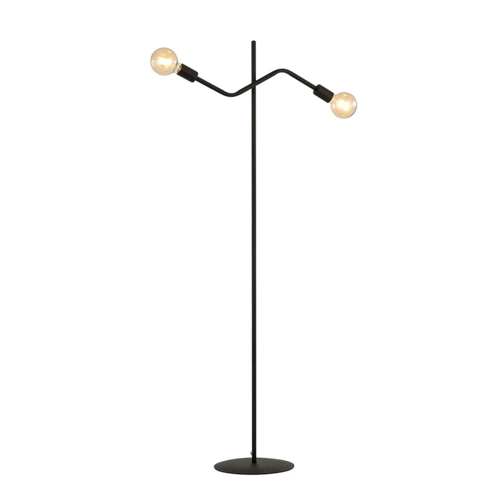 Plafoniera Moderna Febe Acciaio Nero 2 Luci E27 Ip20