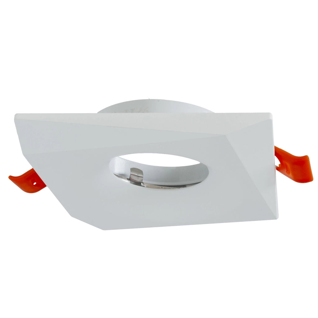 Portafaretto moderno incasso quadrato cartongesso foro 65mm luce soffitto supporto lampade GU10 GU5.3 colore bianco