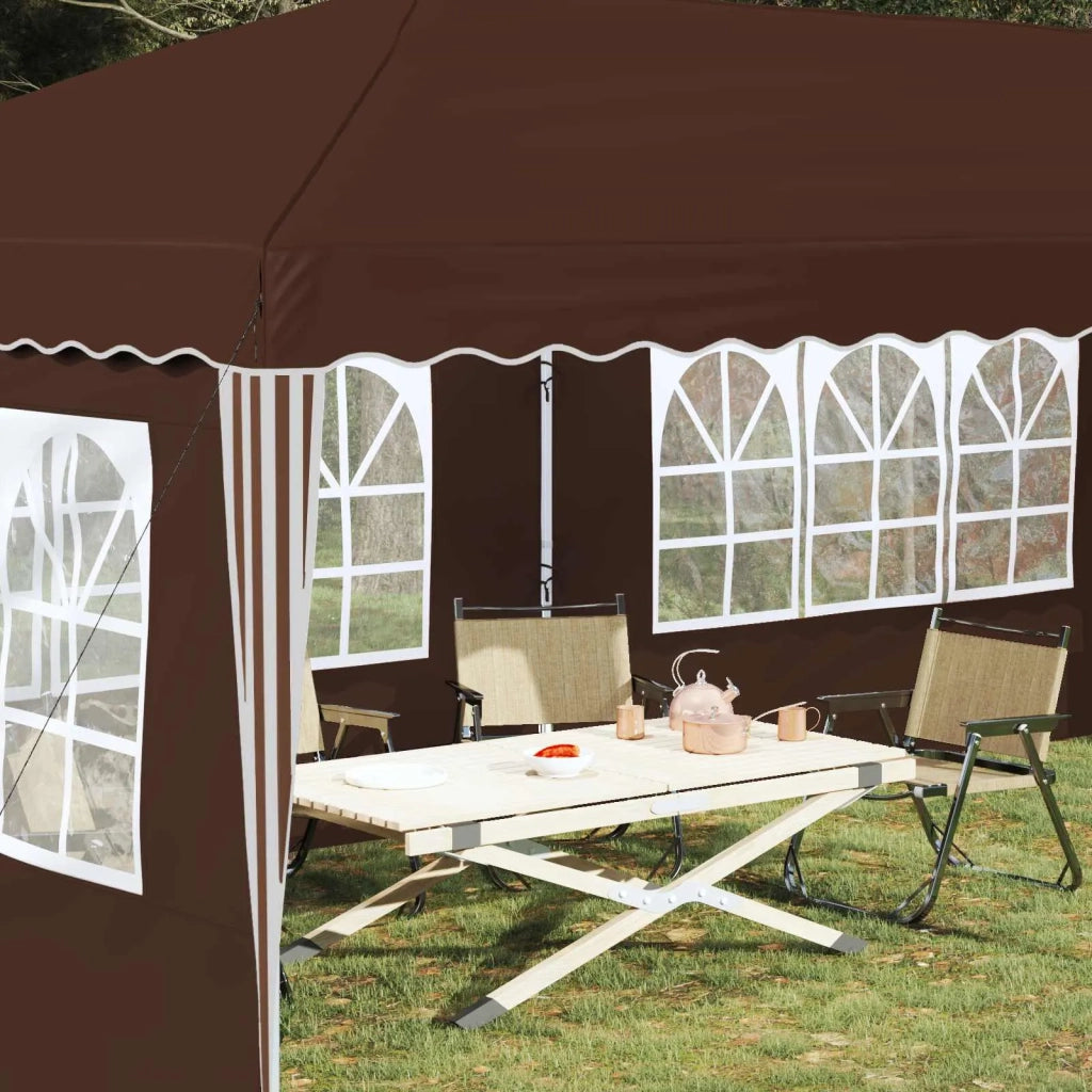 Tenda per feste a pop-up-Gazebo 575 x 289 x 245 cm Marrone