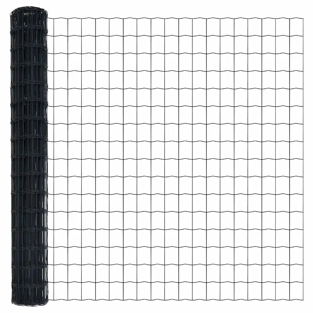 Recinzione con Posto Grigio 1,5 x 10 m Acciaio e PVC 3350391