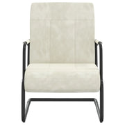 Sedia a Sbalzo Bianco Crema in Velluto 325797