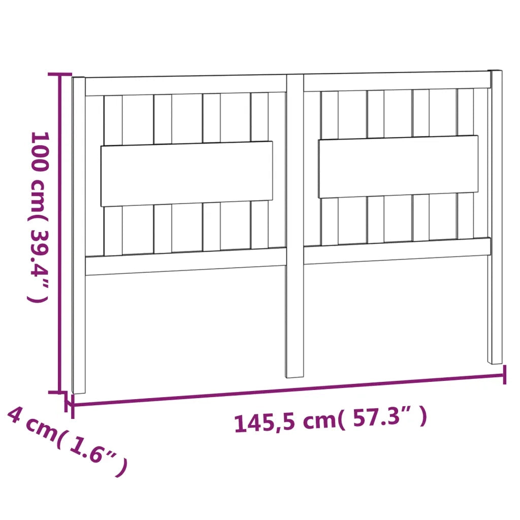 Testiera per Letto Bianca 145,5x4x100 cm Legno Massello di Pino 818571