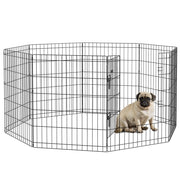 Recinto per Cani 8 Pannelli ¨C Minimal ¨C Nero 76x61 cm