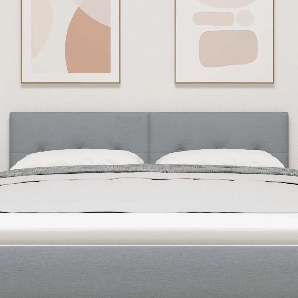 Testiera | Testata LED con strisce LED Grigio chiaro 144 cm Tessuto