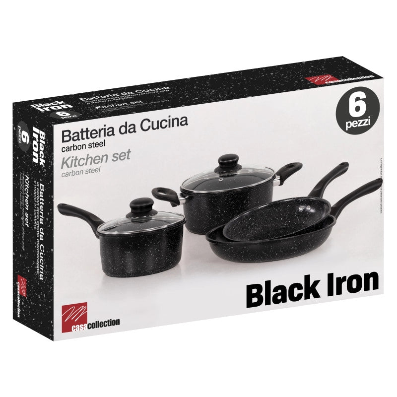 Set di 4 Batteria 6pz Black Iron Carbon Steel