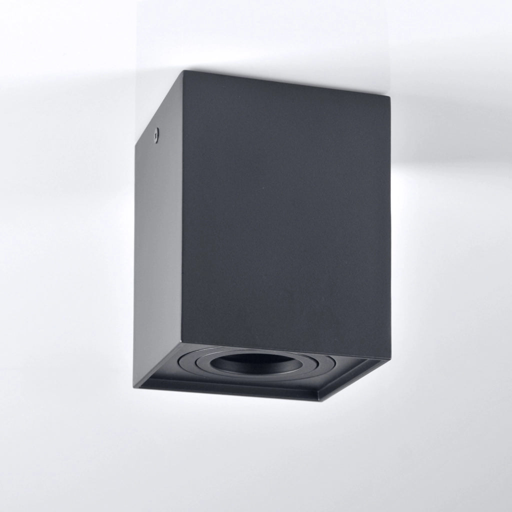 Plafoniera spot quadrata nera 1 luce GU10 HADAR Polux