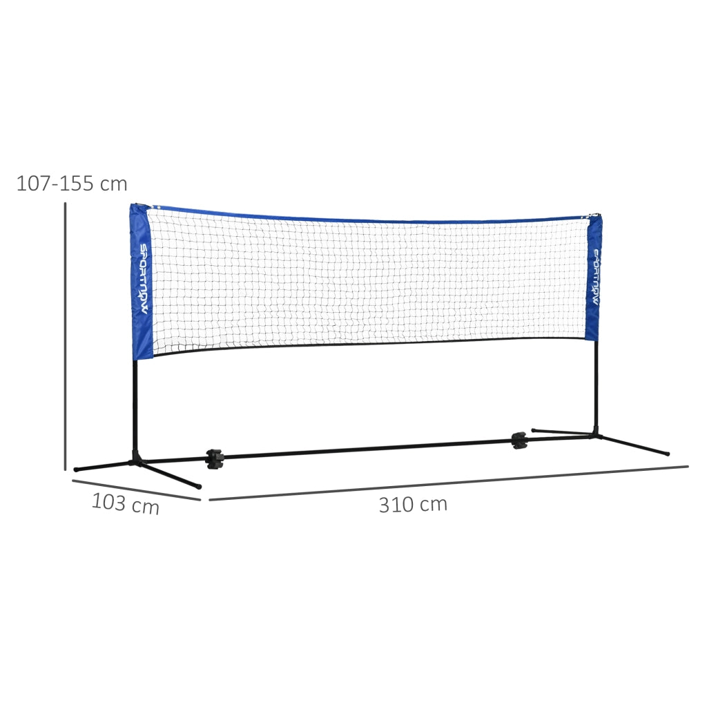 Rete da badminton 103/120/155H cm, pieghevole e regolabile in altezza, per uso interno ed esterno, in poliestere, ideale per pallavolo e badminton.