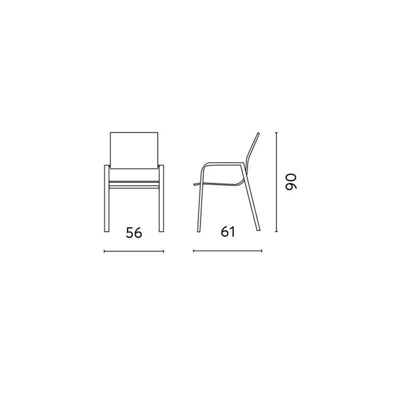 Sedia Samo Alluminio Bianco Text Grigio Chiaro Moia