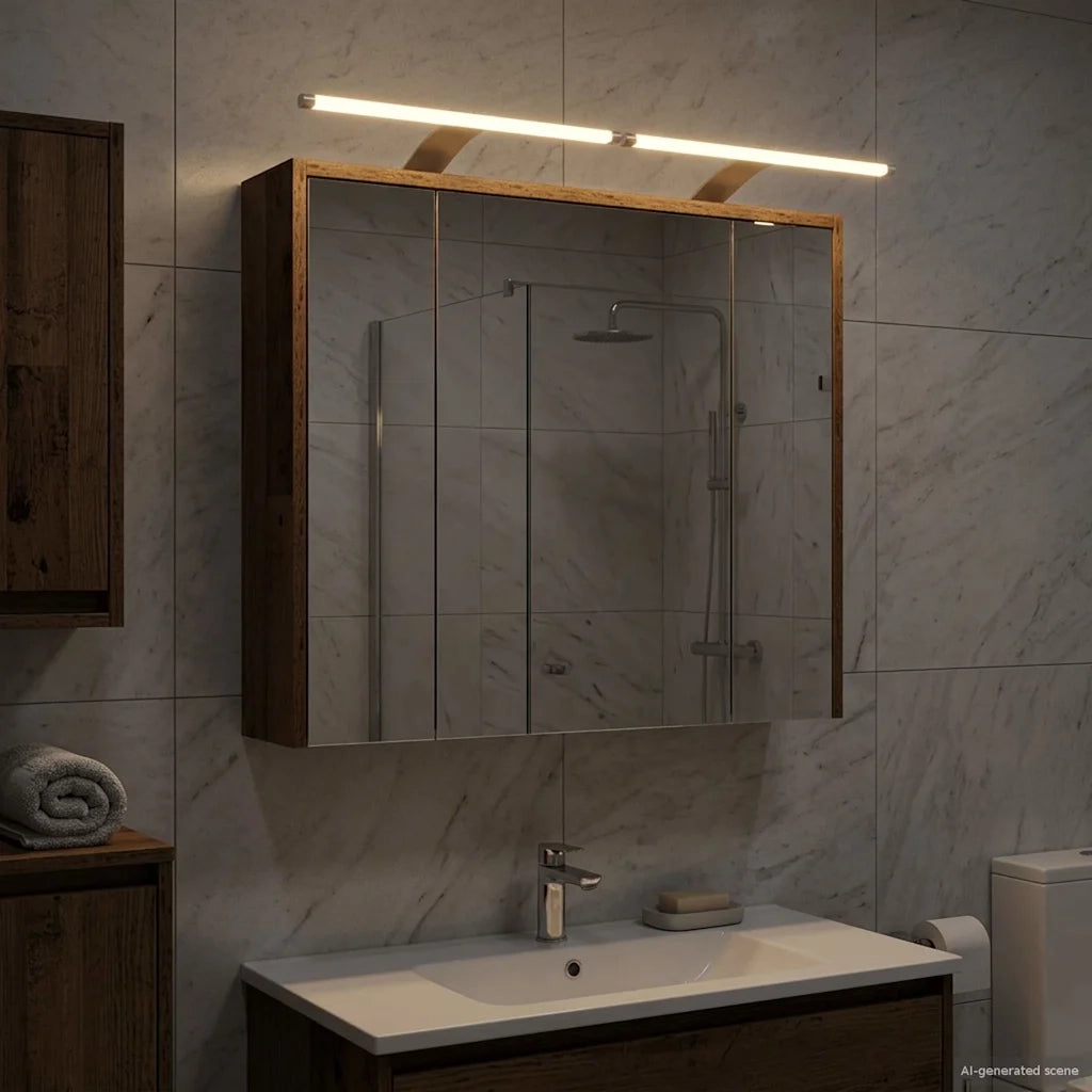 Mobiletto per specchio da bagno Legno vecchio 889181