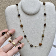 Collana e bracciale vintage fatti a mano con perline di pietra naturale, regalo di Natale o di compleanno.