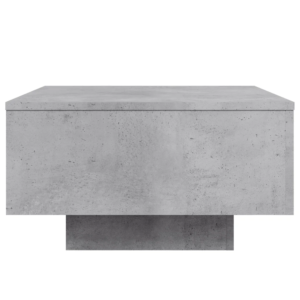 Tavolino da Soggiorno con Luci LED-Tavolino da Salotto-Tavolo Grigio Cemento 55x55x31 cm
