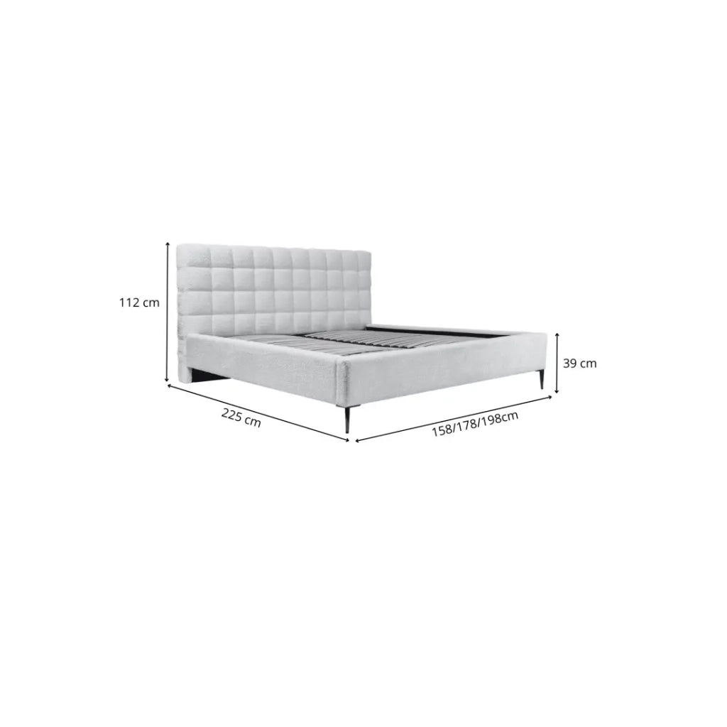 Letto MILLIO - Terracotta - 140x200 cm - Tessuto bouclé in ciniglia - Rete inclusa - Comfort da hotel 5 stelle