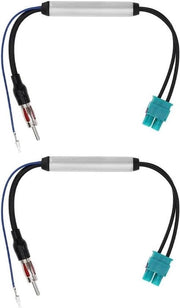 Autoradio 2 pezzi - Amplificatore antenne - Adattatore Fakra a DIN - Compatibile con unità stereo - Ricevitore - Autoradio - Adatto per auto - Nero - Unità di testa