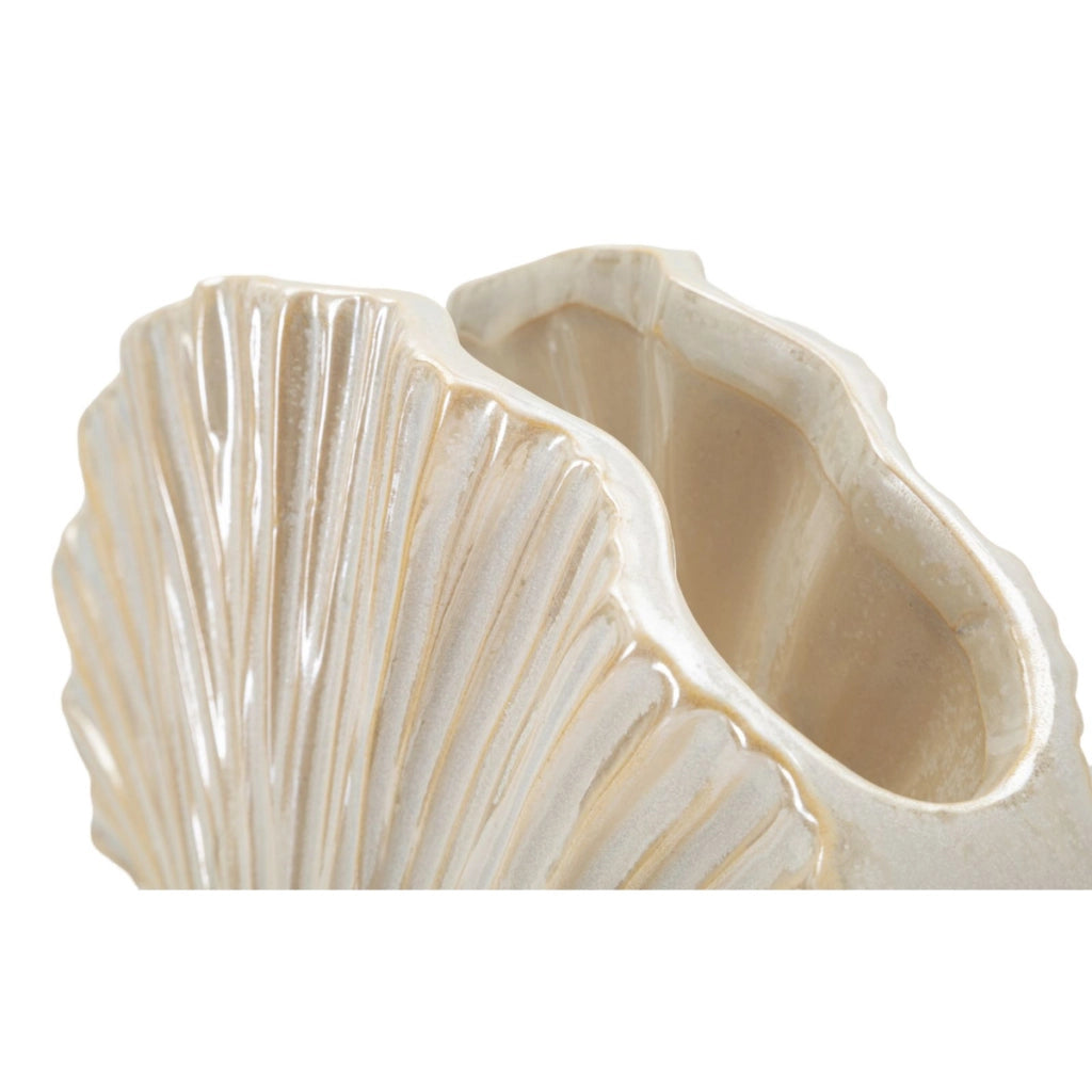 Vaso Decorativo VKH851, Bianco, Ceramica, 27x8x19 cm