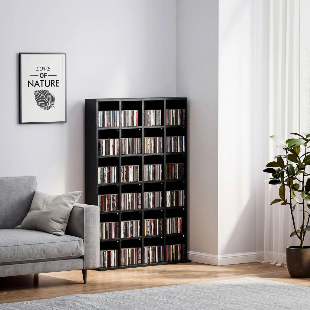 Libreria per CD e DVD ¨C zephmum ¨C 89x130.5 cm, nero, legno