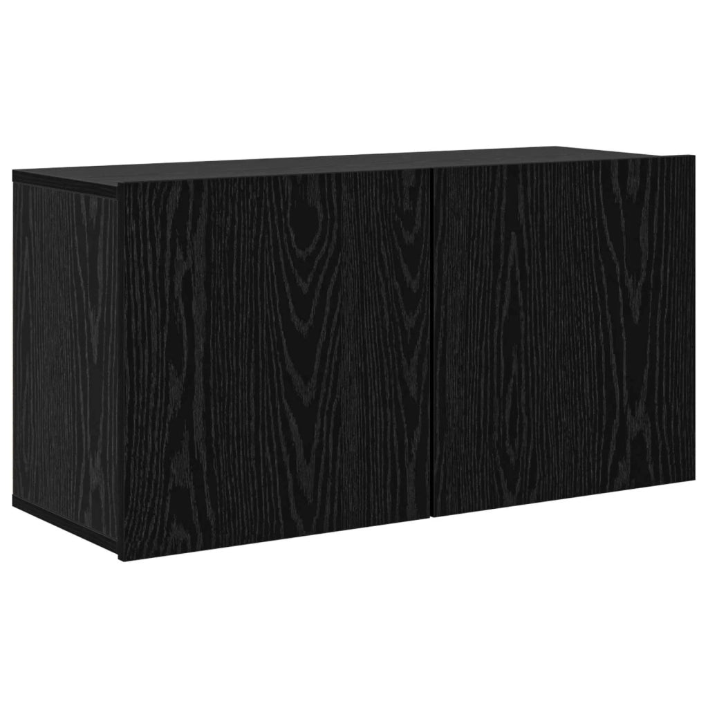 Unità TV da Parete 5 pz Rovere Nero Legno ingegnerizzato 3402769