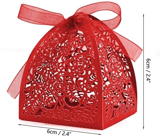 Scatole di Festa per Matrimonio o Regali - 50 pezzi - Dozzine di Confetti - Fai da Te - Linti - Alta Qualità