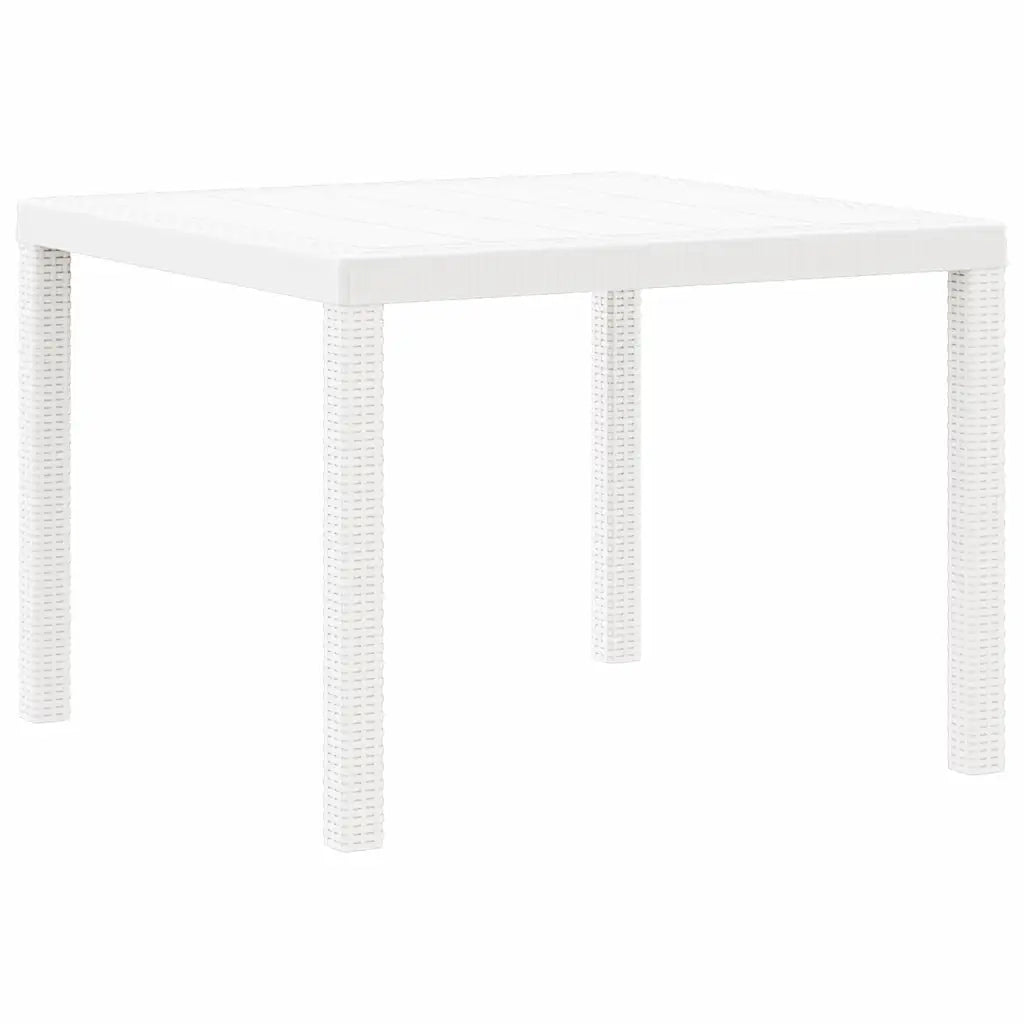Set da Pranzo per Giardino 5 pcs Bianco Polipropilene