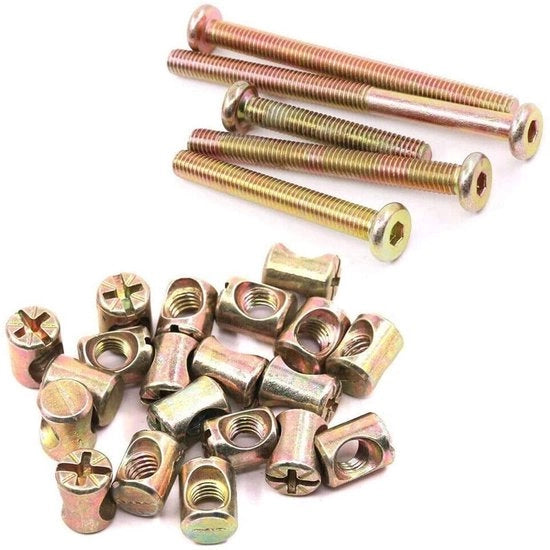 Set di viti a mozzo a 6 mm - 15 set - viti a mozzo M6 - zincate - set di chiavi a stella - ideale per progetti di fai da te - viti a mozzo