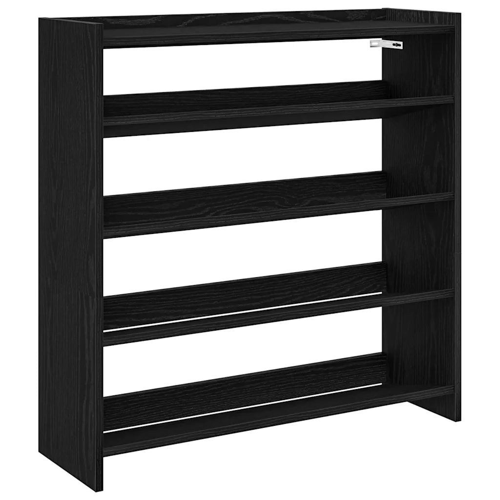 Scarpiera-Scaffale per scarpe Nera 80x25x81 cm in Legno Multistrato