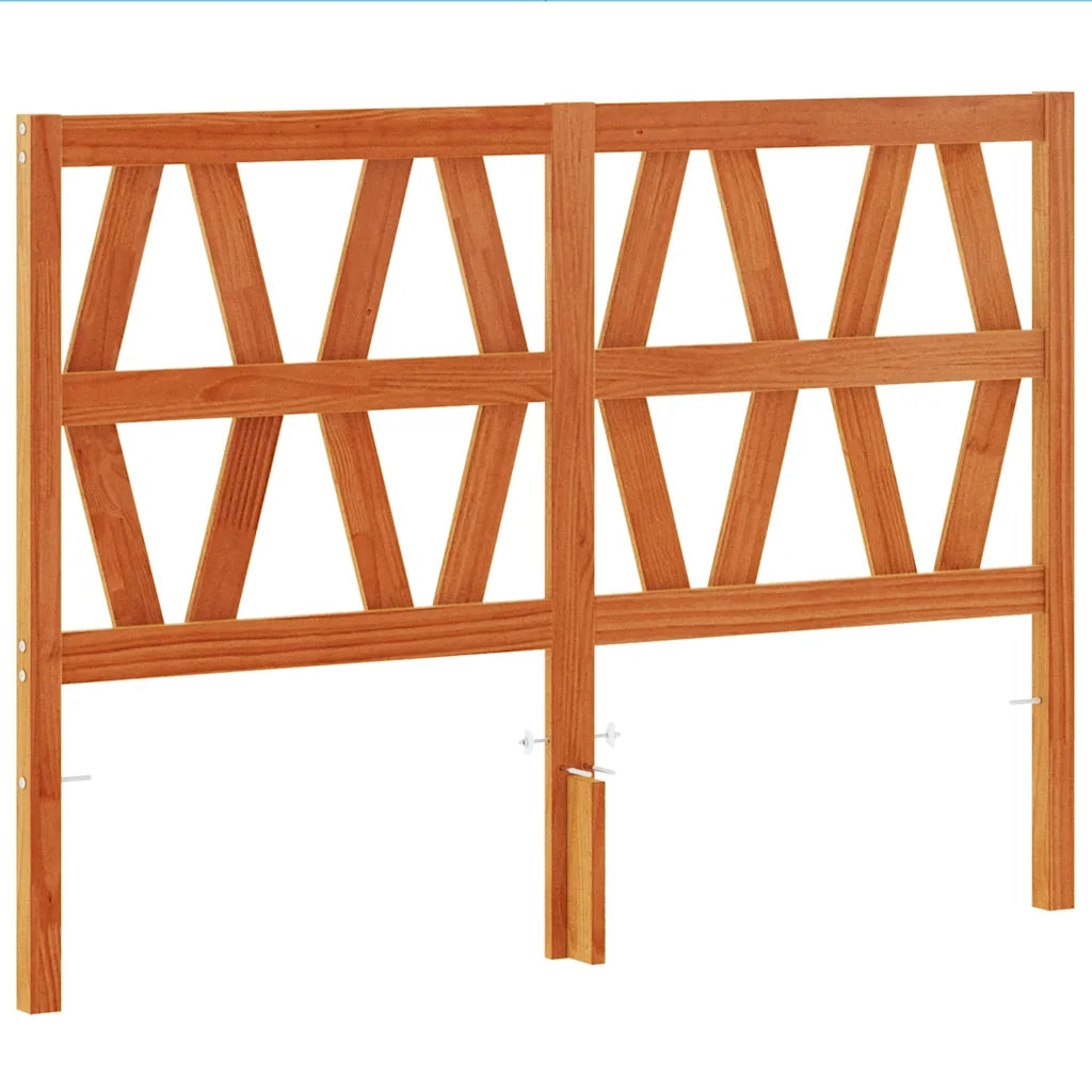Testiera-Testata-Testiera Decorativa Marrone Cera 135 cm in Legno Massello di Pino 561837