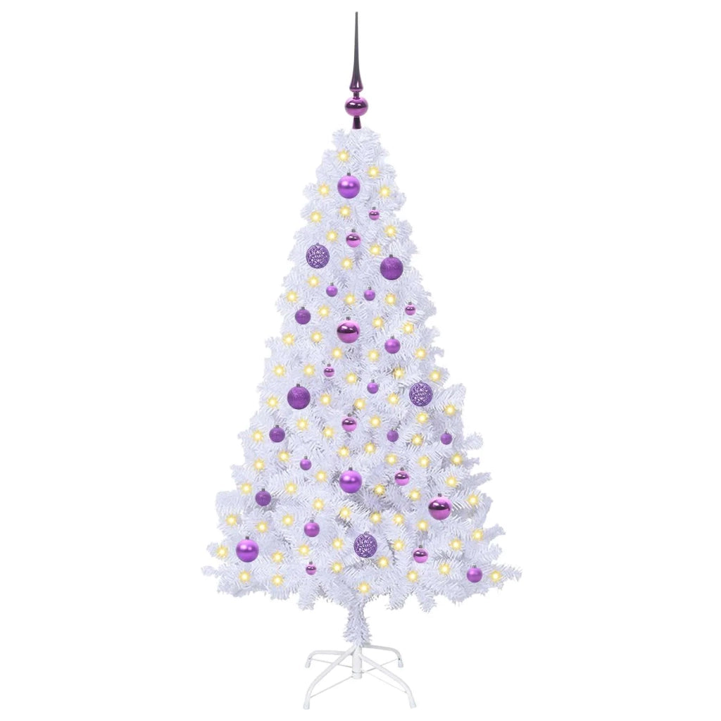 Albero di Natale | Decorazioni natalizie artificiale Bianco 150 cm PVC e Acciaio