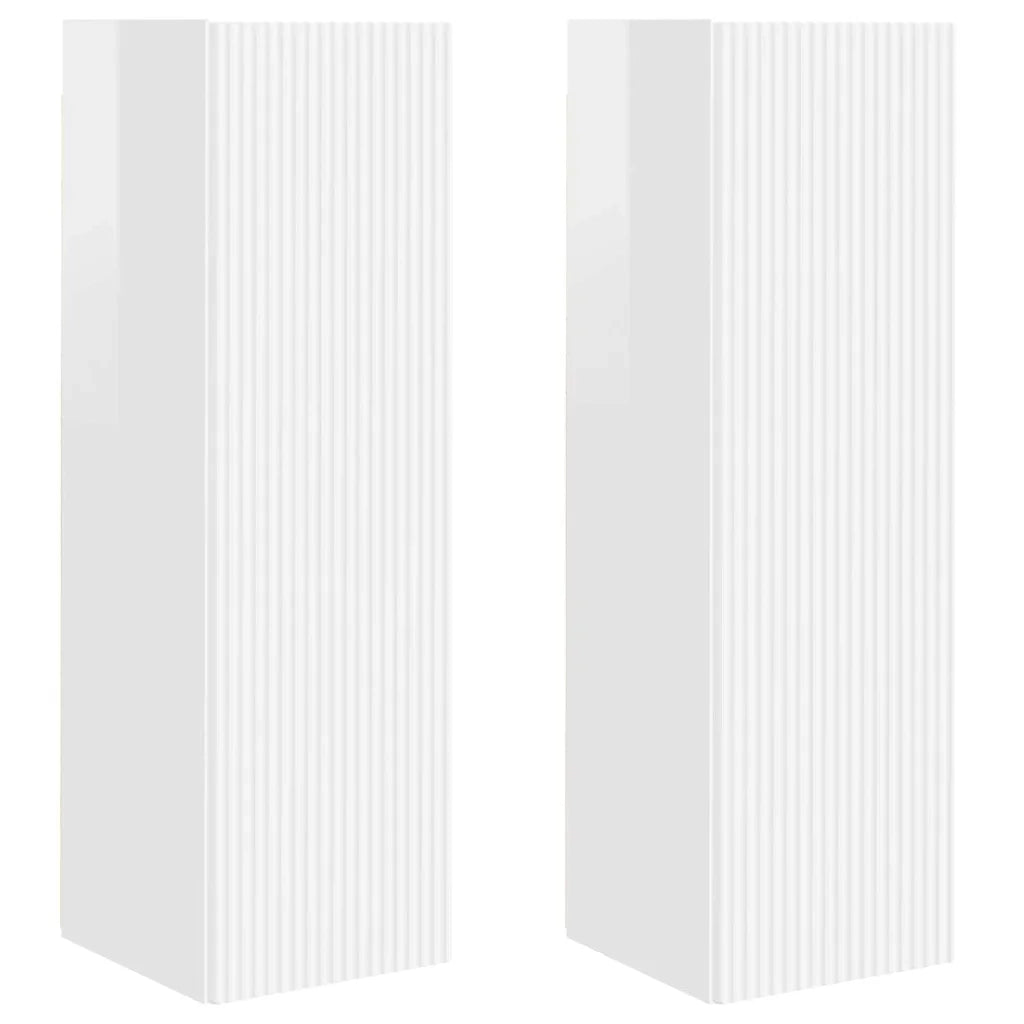 Mobile TV da parete 2 pcs Bianco Lucido 30 x 31 x 100 cm 892318