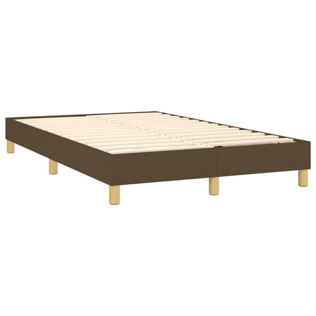 Letto a Molle Materasso e LED Marrone Scuro 120x200 cm Tessuto