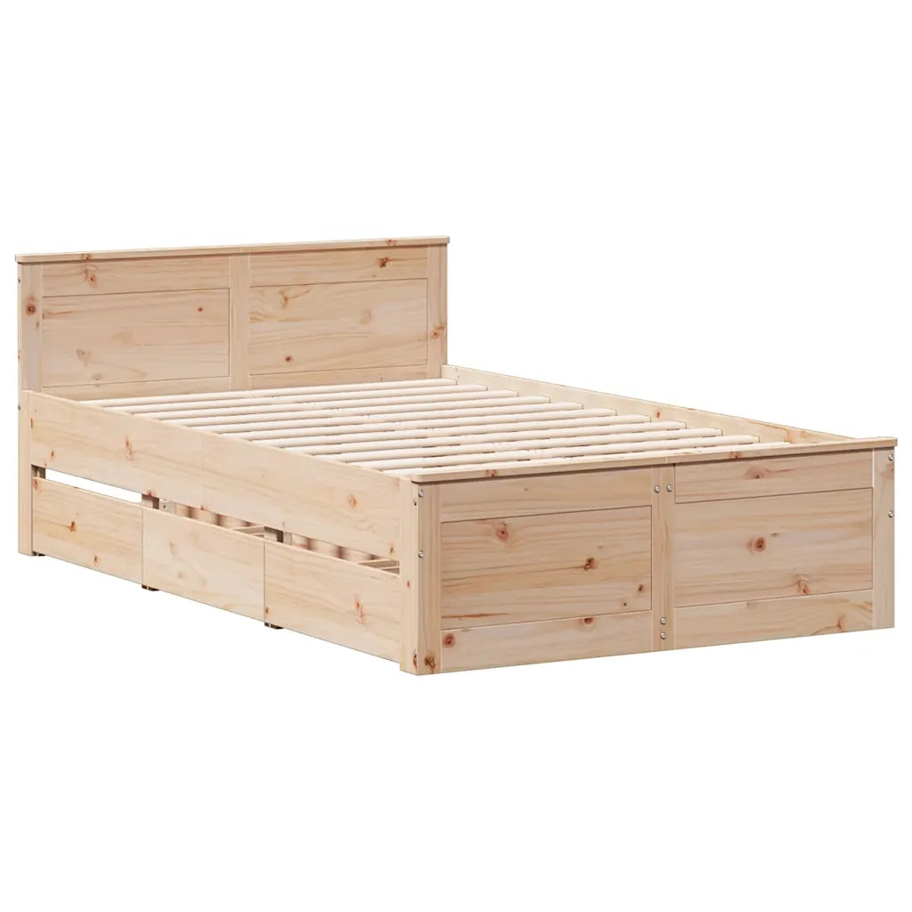 Giroletto senza Materasso con Testata 135x190 cm Massello Pino 3308780