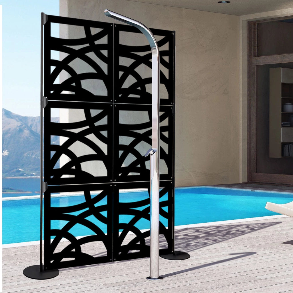 CONCENTRIC - Pannello in PVC traforato - Parasole Colore: nero, Misura: 48x48 cm