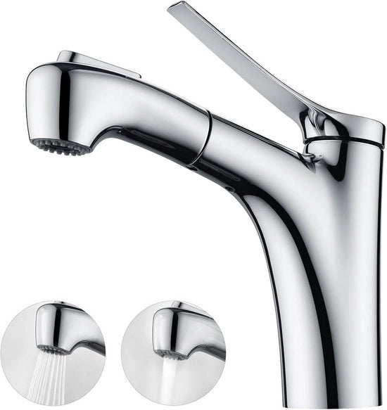 Wastafello staccabile con doppio rubinetto e doccia manuale - Acciaio inox