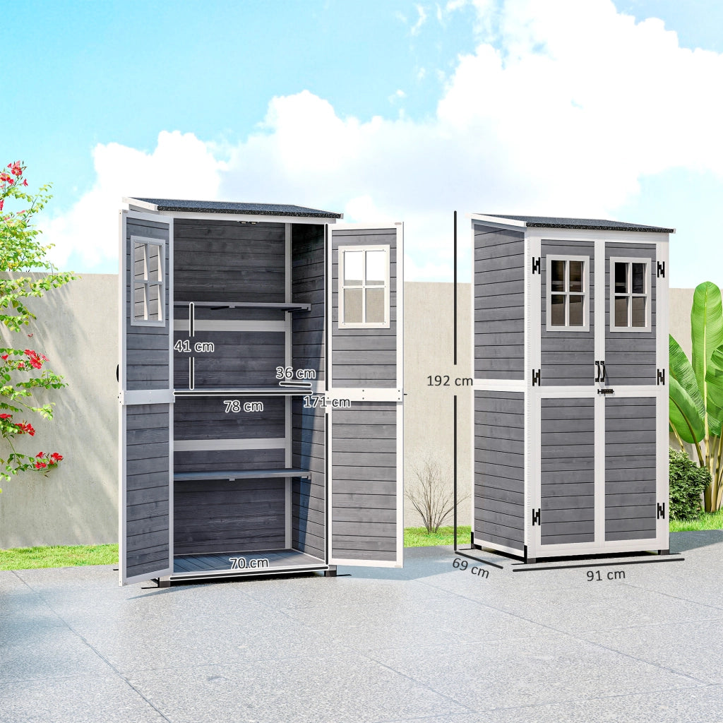 Casetta da giardino ¨C Minimal ¨C 91x69x192 cm, legno, grigio chiaro