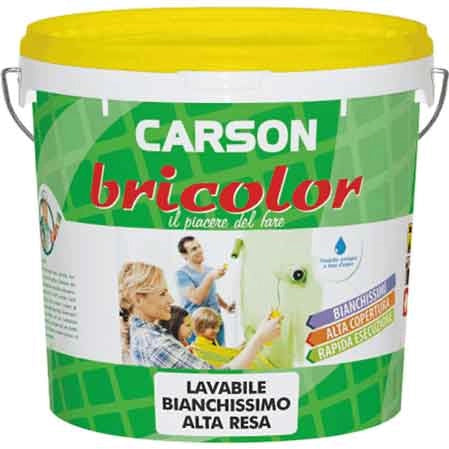 IDROPITTURA LAVABILE BIANCHISSIMO 'BRICOLOR' 5 lt - CARSON