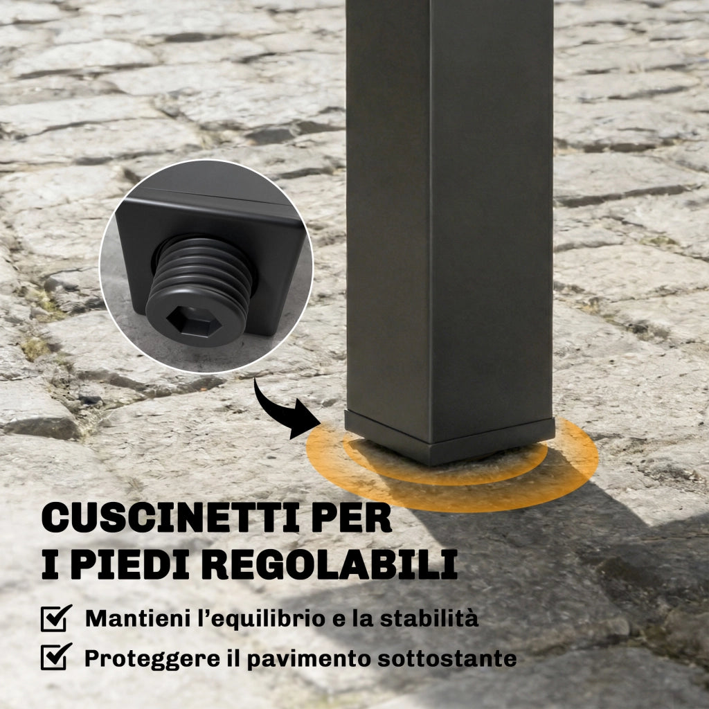 Tavolo da Giardino Allungabile per 4-6 Persone con Piano a Doghe, in Alluminio, 80/160x80x75 cm, Nero