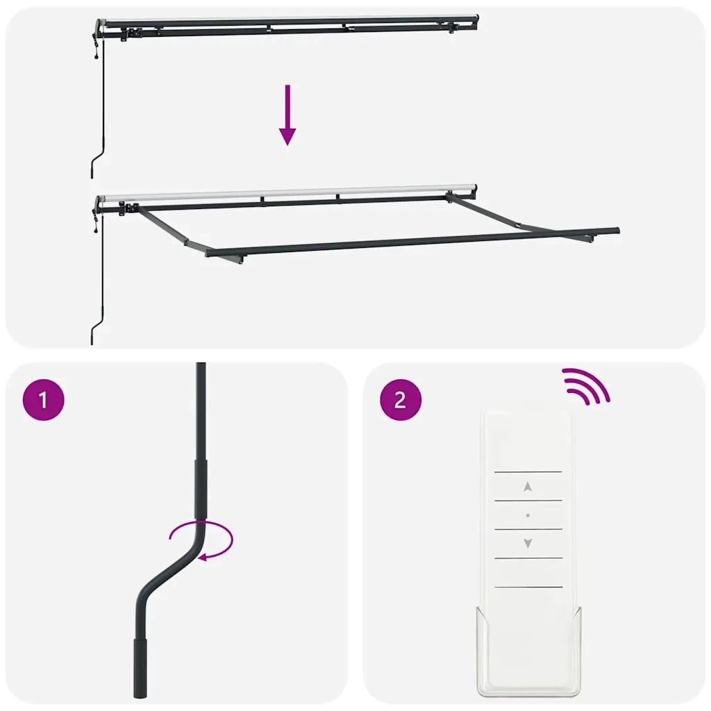 Struttura della tenda-Telaio per tenda da sole Antracite 3,5 x 2 m Metallo 424934
