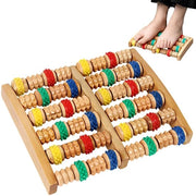 Massaggio a piedi a doppia azione in legno - 6-ruote - per uso domestico e ufficio - massaggio per piedi con oedeema - adatto per plantari - Zeynomax - 6-Rij Roller - Voetmassageroller