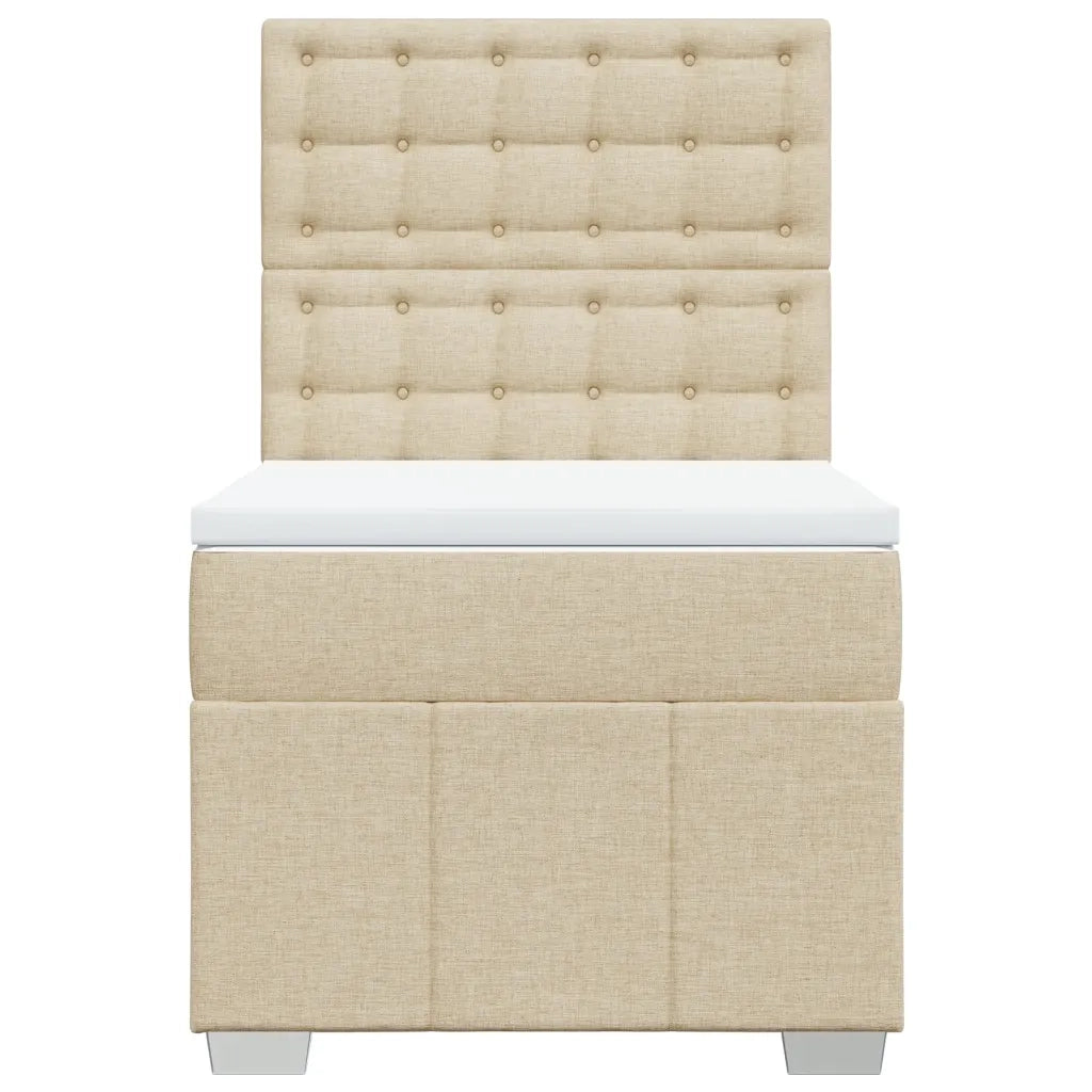 Giroletto a Molle con Materasso Crema 100x200 cm in Tessuto 3291598