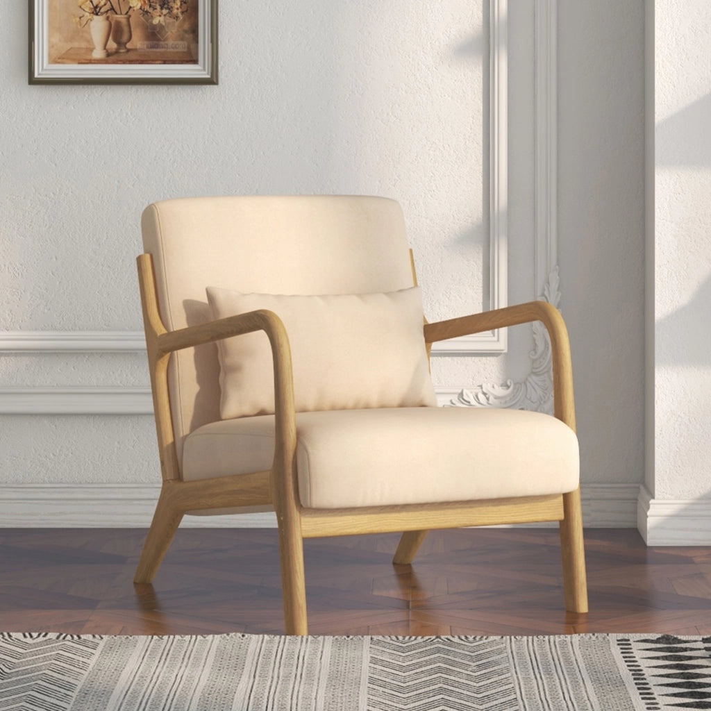 Poltrona relax ¨C zephmum ¨C tessuto velluto beige con cuscini