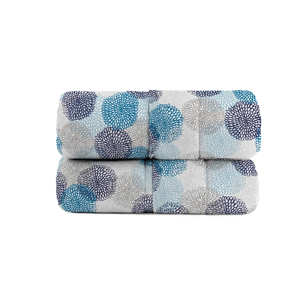Trapunta Invernale Matrimoniale Stampata in Microfibra 200gr Soffioni Blu