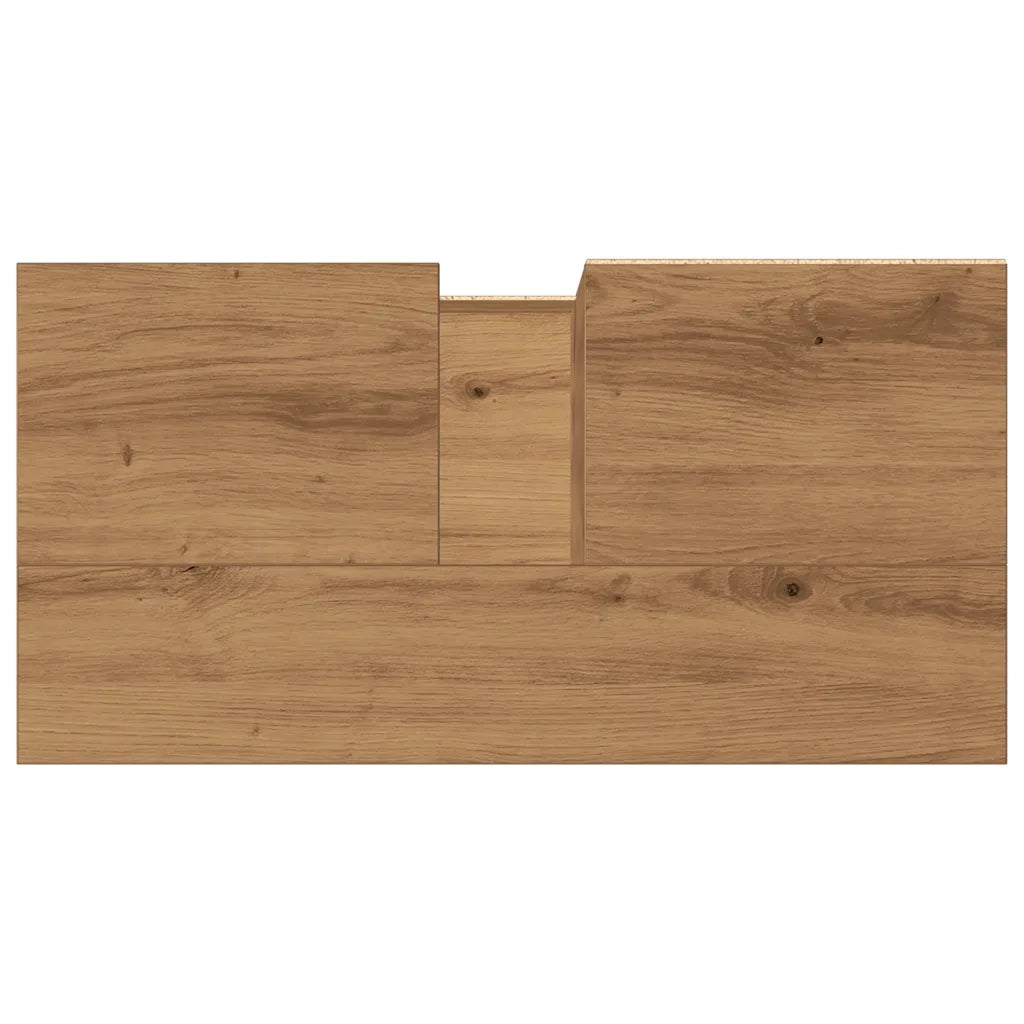 Armadietto da Bagno Rovere Artigianale 65x33x60cm in Truciolato 857224