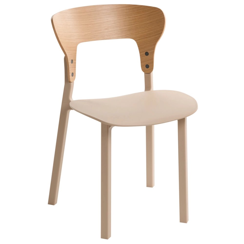 Set di 2 sedie da pranzo in gomma con struttura in legno Mobili da cucina per la sala da pranzo beige chiaro in stile retrò