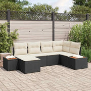 Set Divano da Giardino con cuscino 6 pcs Nero polyrattan 3348118