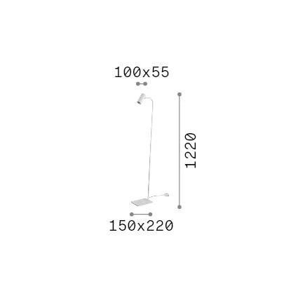 Lampada Da Terra Ginger GU10 28W Bianco Dimmerabile Ideal Lux