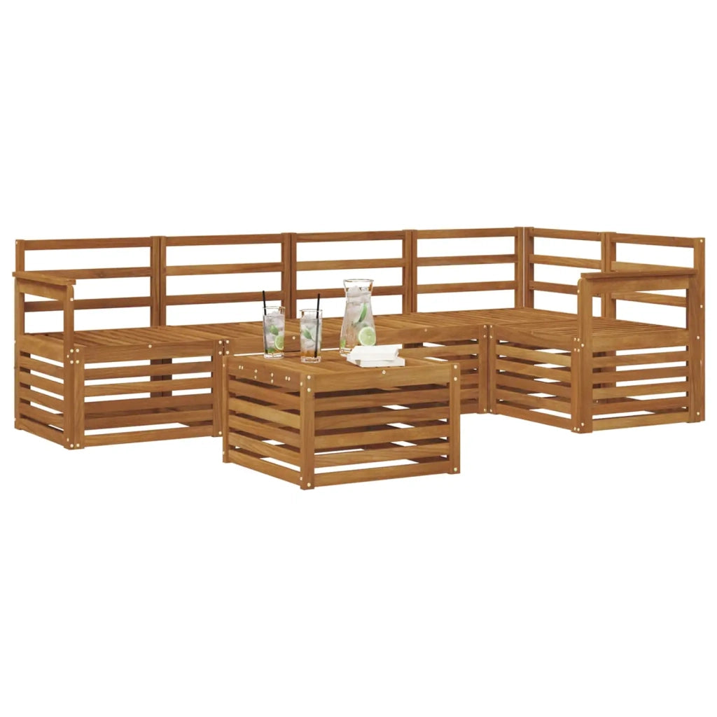 Set divani 6 pcs Naturale Legno di Acacia Massello 3374834