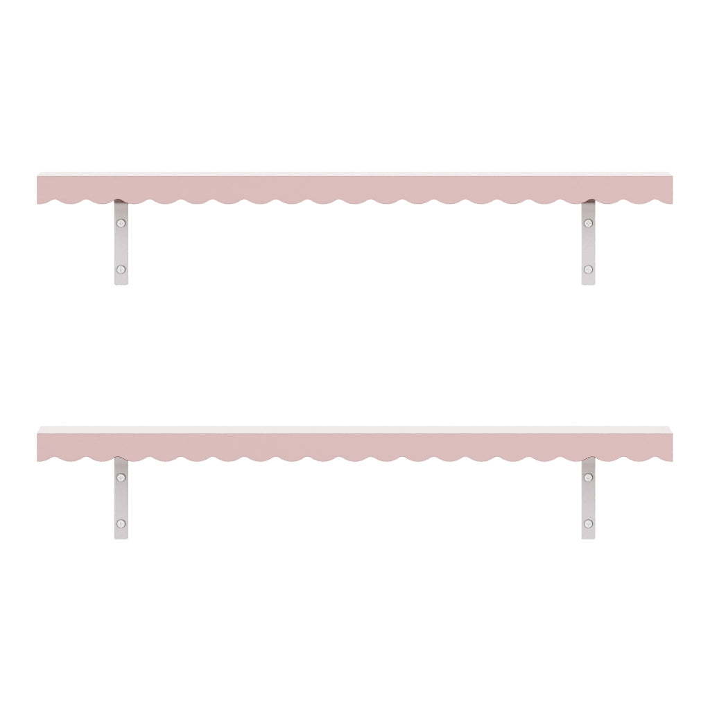 Set di 2 Mensole Vestnes 80 x 17 x 4 cm per Cameretta - Rosa [en.casa]