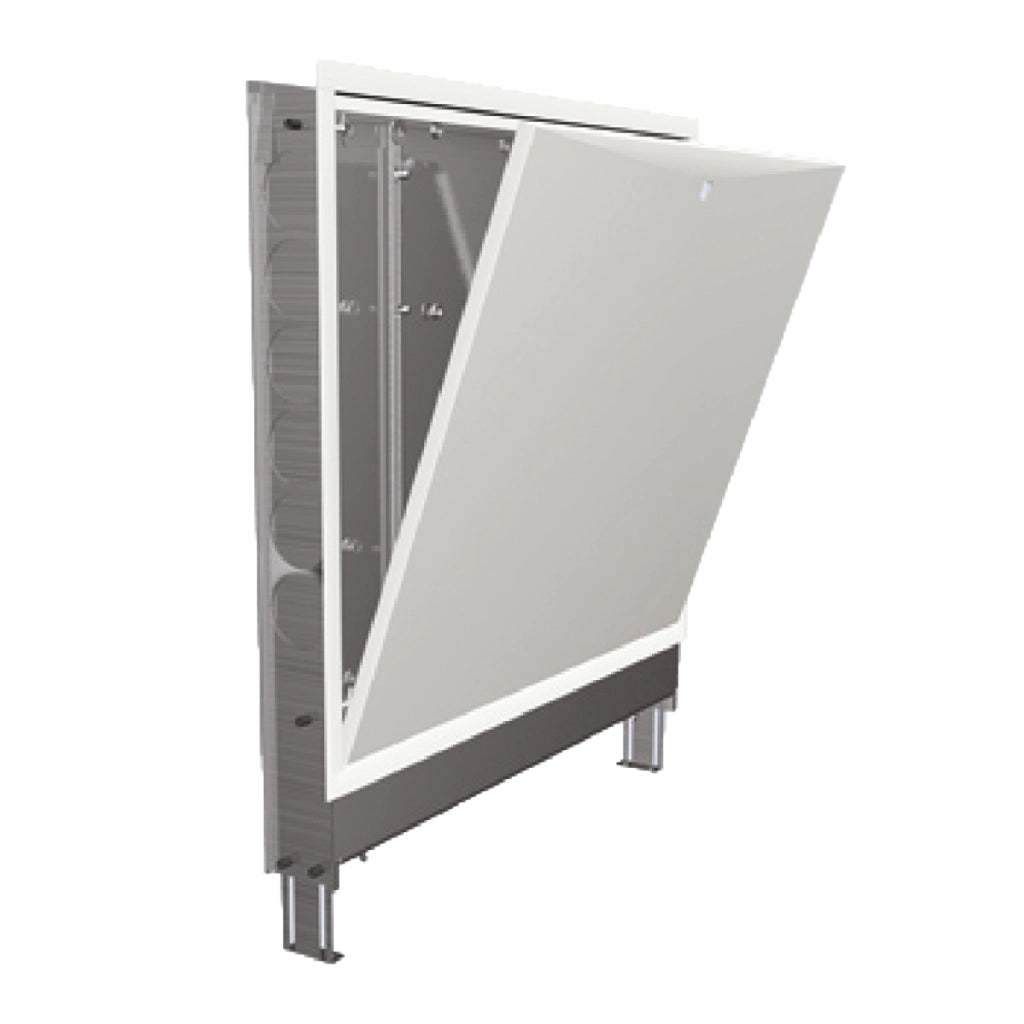 CASSETTA PER COLLETTORI IN LAMIERA ZINCATA PER IMPIANTI A PAVIMENTO E CLASSICI CON RIALZO E PIEDINO - DIM: (LXPXH): 60X11X72 CM  - GFR