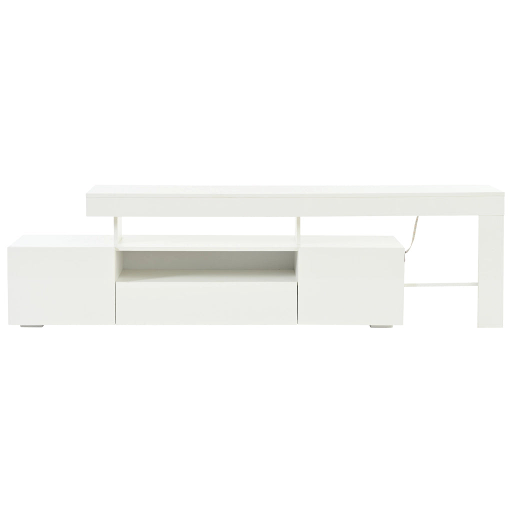 Mobile TV con LED ¨C MINIMAL ¨C Bianco Lucido, 192x37x53 cm