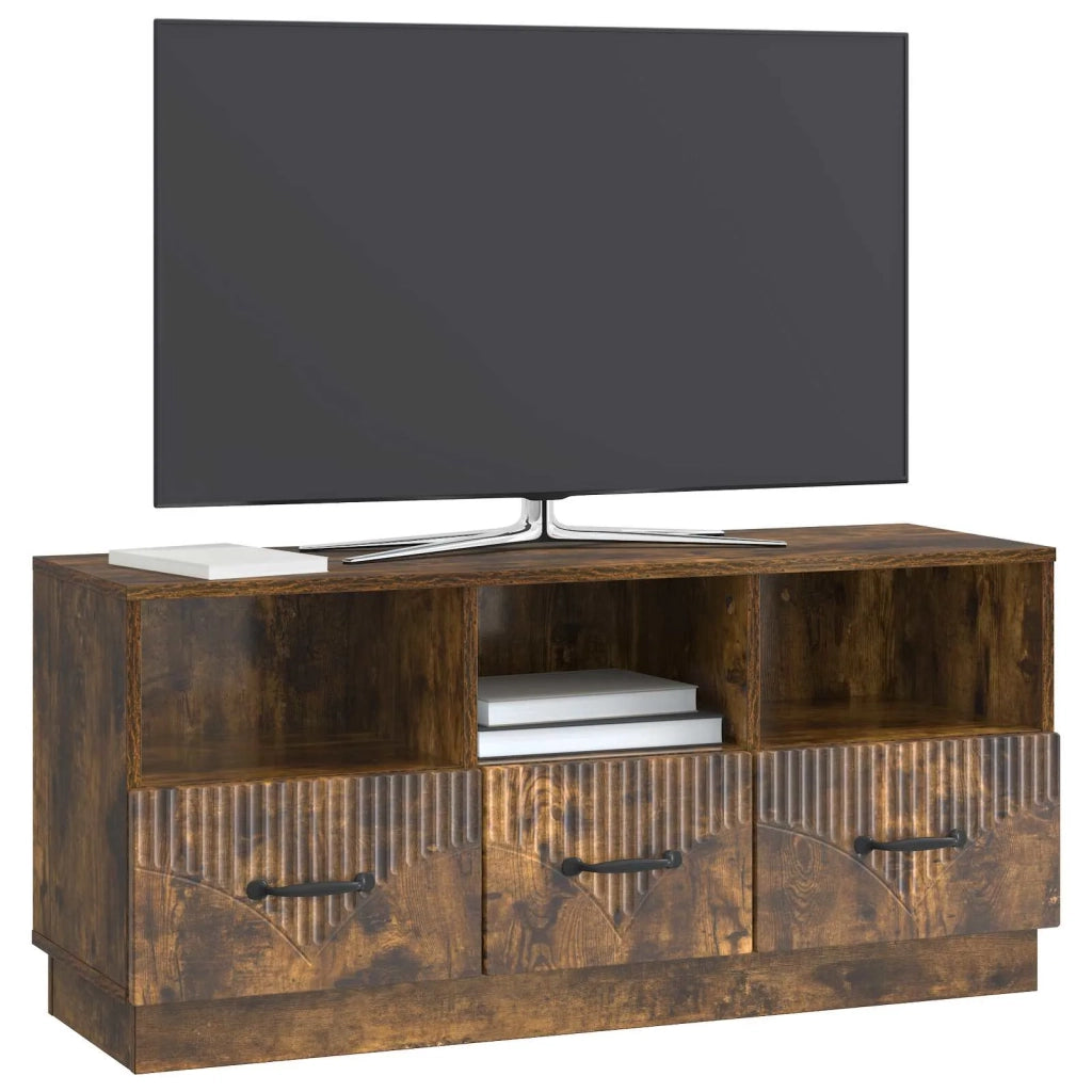 Mobile TV Rovere Fumo 102 x 34,5 x 47 cm Legno ingegnerizzato 895370