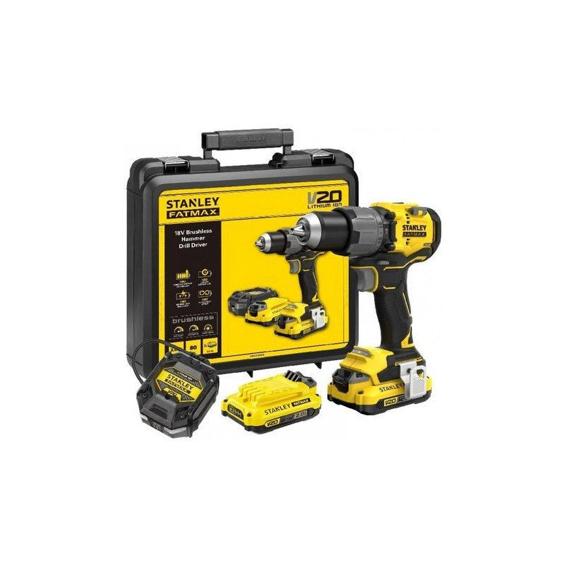Trapano avvitatore a percussione 18V Stanley FatMax V20 – 2 batterie 2Ah – Brushless