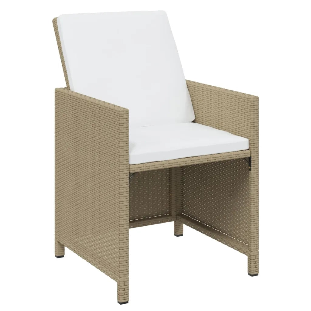 Set da Pranzo da Giardino 11 pz con Cuscini in Polyrattan Beige 3095608